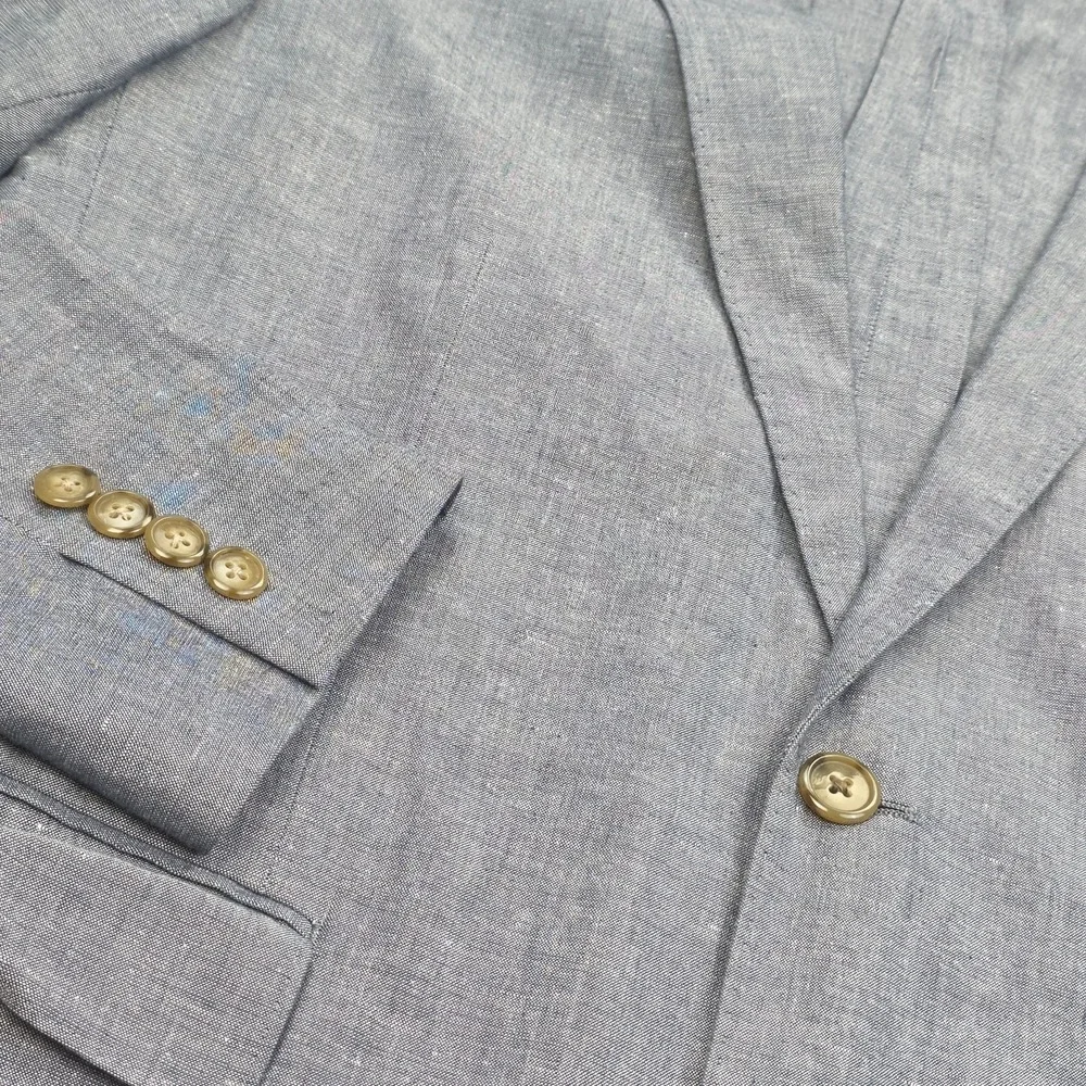 J.Crew Ludlow Somelos Blazer Men's 40R Gray-Blue Linen Blend 2-Button